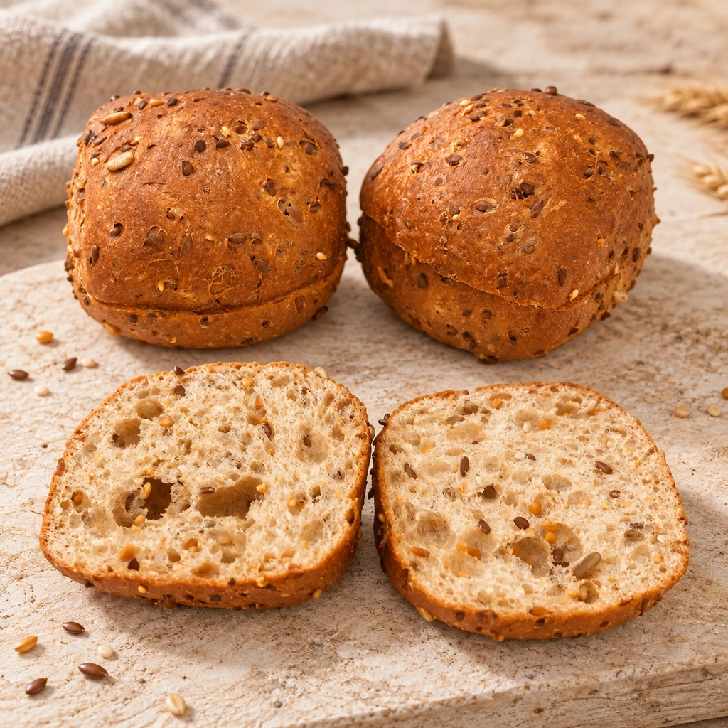 Buns proteici 80g interi e tagliati a metà